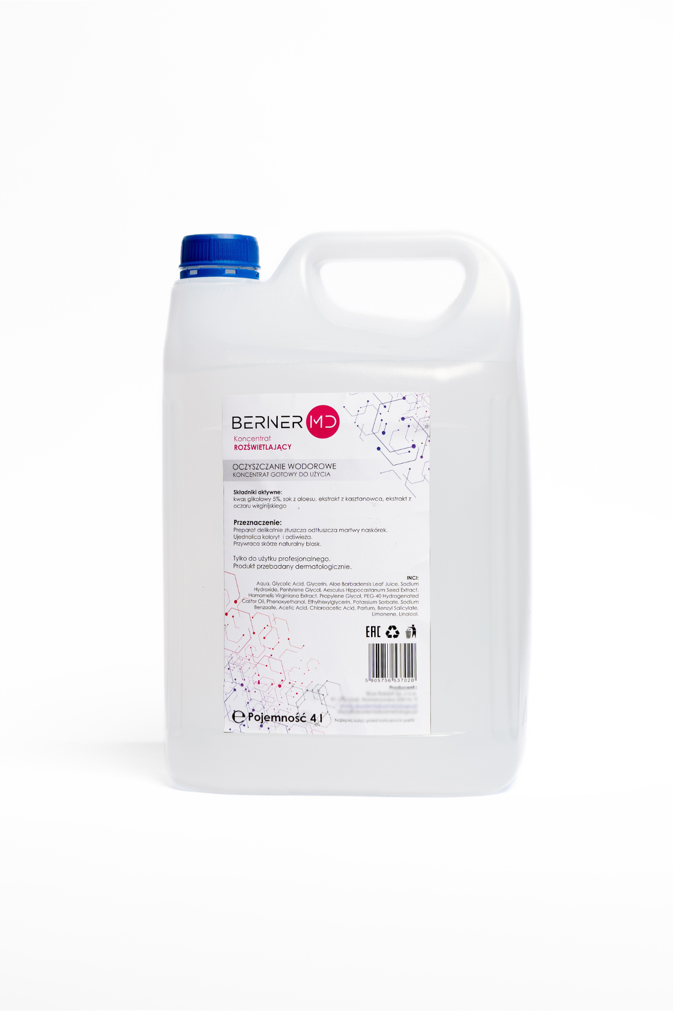 rozświetlający płyn do oczyszczania wodorowego